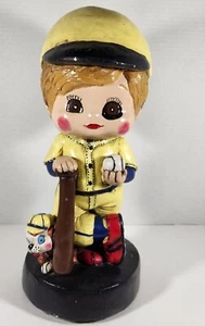 VINTAGE STATUARY N JUTA STUFF INC 1977 BASEBALL KID PLAYER WITH DOG CHALKWARE - Picture 1 of 24
