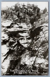 Smugglers Notch, Old Smugglers Face, RPPC Vermont  Postcard - Picture 1 of 2
