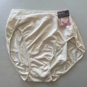 Bali Microfiber Hi Cut Brief 303J Light Beige Lace- Nude Size 10/11 - Picture 1 of 2