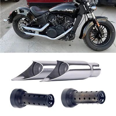 Silenciadores cortos SHARKROAD GP para escape Indian Scout 15-24, sonido Deep Rumble Foto 1 de 4