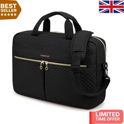 Quilted 17.3 Inch Laptop Bag for Women - Ergonomic & Elegant Travel Solution - Image 1 of 4