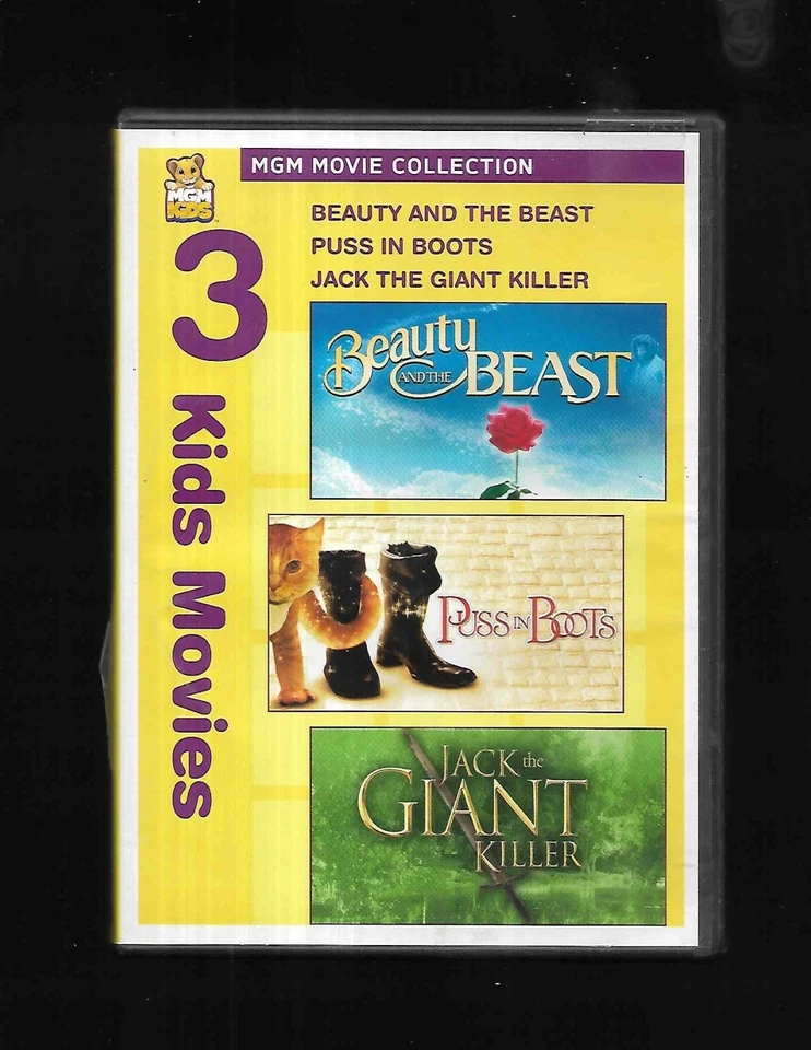 OOP * Triple Feature BEAUTY AND BEAST / PUSS IN BOOTS / JACK GIANT KILLER - Rare - Image 1 of 2