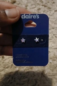 Claire's Sterling Silver Cubic Zirconia Star Stud Earrings (BNWT) - Picture 1 of 2