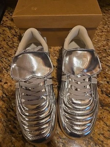 Steve Madden Madrid Womens Metallic Silver Sneakers Casual Shoes.  Size 9 - Picture 1 of 7