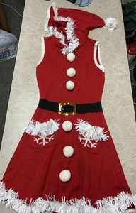 No Boundaries ärmelloses Mrs Claus Weihnachtspullover Minikleid XS - Bild 1 von 4