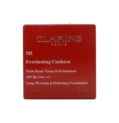 Base hidratante e de larga duración Clarins Everlasting Cushion 103 marfil 0,5 OZ Foto 1 de 3