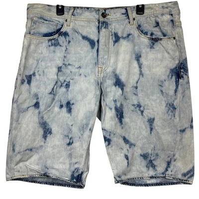 Pantalones Cortos de Denim AKOO Para Hombres 40 Ajuste Estándar Lavado Ácido Ropa de Calle Envejecidos *Leer Foto 1 de 4