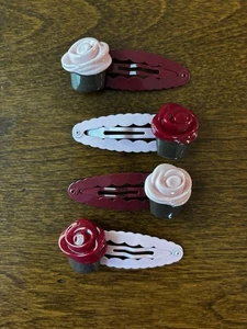 Juego de pinzas para el cabello Gymboree Girl "Sweet Treats" rojo rosa - Imagen 1 de 2