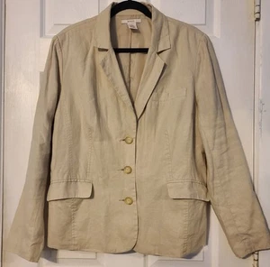 Merona 100% Linen Women’s Blazer Neutrals color, size XL - Picture 1 of 9