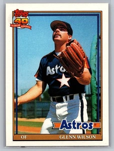 Tarjeta de béisbol 1991 Topps #476 Glenn Wilson Houston Astros MLB - Imagen 1 de 2