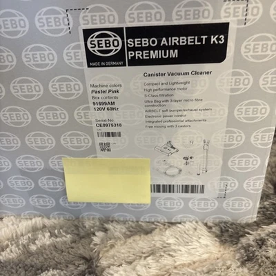 SEBO K3 Premium Canister Vacuum, Pastal Pink! New!  - Image 1 of 4