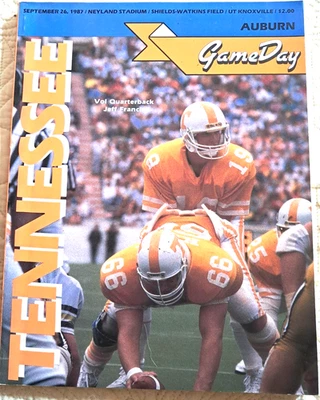 1987 Tennessee Game Day vs Auburn Program. 9/26/1987 Excellent. Stored Only - Image 1 of 2