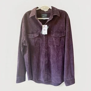 NWT Woolrich SIZE XL Mens Corduroy Button-down Shirt/Shacket 100% Cotton Maroon - Picture 1 of 10