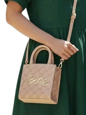 Bebe Gianna Bandolera Cartera Bolso de Mano Beige Imitación Cuero Asas Nuevo Con Etiquetas Foto 1 de 4