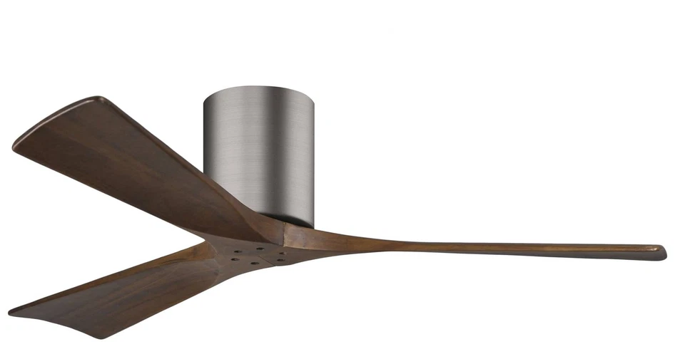 52" Matthews Irene 3H Pewter and Walnut Remote Hugger Ceiling Fan - Image 1 of 1
