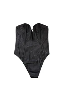 Victoria’s Secret Black Faux Leather Strapless Teddy One Piece Lingerie Women XS - Picture 1 of 7