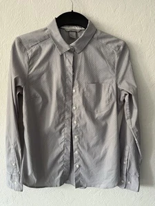 Damen Bluse Grau Mit Punkten Langarm Größe M 38 - Bild 1 von 3