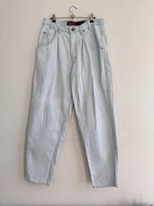 Jeans vintage Levi's SilverTab larghi lavaggio leggero USA etichettati 34" (32") anni 90 grunge - Foto 1 di 14