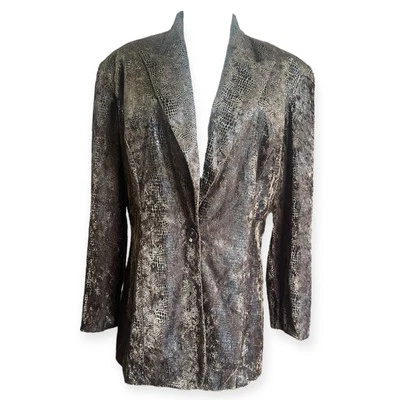 Blazer Joseph Ribkoff Marrón Piel de Serpiente Estampado Talla 10 Foto 1 de 4