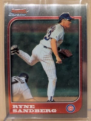 1997 1st FIRST Bowman CHROME #18 Ryne Sandberg Cubs HOF RARE PREMIUM BASE CARD - Image 1 of 2