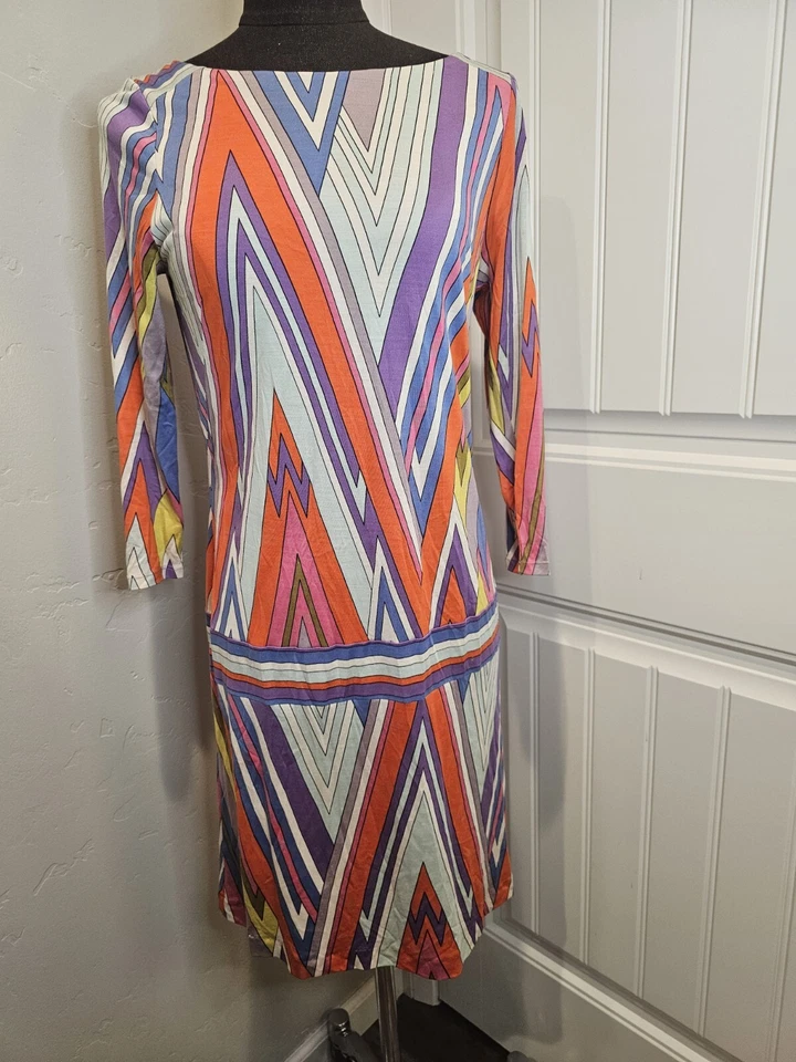 Vestido Retro Juicy Couture Vintage Años 70 Multicolor GRANDE Foto 1 de 4