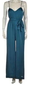 Collective Concepts Womens Jumpsuit Size S Teal Blue Solid Sleeveless Rayon - Picture 1 of 6