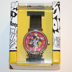 Reloj de pulsera con licencia Warner Bros Looney Tunes personajes con correa de cuero sintético - Imagen 1 de 2