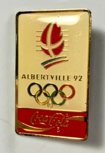Coca Cola Vintage 1992 Lapel Pin Albertville France Winter Olympics 1.5 in VG! - Picture 1 of 5