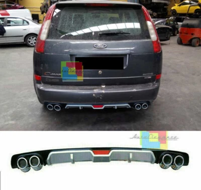 Ford Focus C-Max Difusor Trasero Abajo Parachoques Quattro Terminales ABS - Imagen 1 de 4