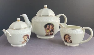 M.J. Hummel  "STORMY WEATHER" Porcelain Tea Set - Danbury Mint & Goebel @ARS - Picture 1 of 24