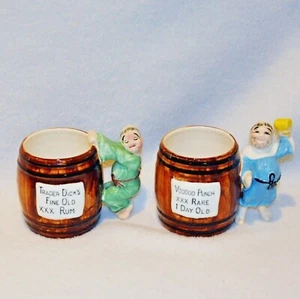 Par de tazas de barril de ron Trader Dicks Maso Shafford Tiki punzón fino antiguo VooDoo - Imagen 1 de 11