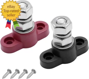 2PCS 5/16" 12V Car Single Stud Battery Junction Posts Block, Heavy Duty Auto Sin - Picture 1 of 12