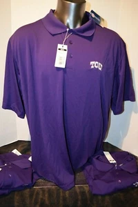 Herren Antigua TCU Texas Christian University lila Golf Polo klein neu mit Etikett - Bild 1 von 6