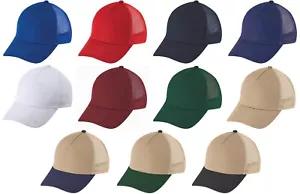 Cotton Twill Constructed Trucker Hat Low Profile Adjustable Cap Mesh Back - Picture 1 of 11