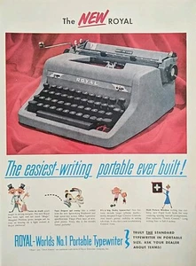 1951 Gray Quiet De Luxe Royal Typewriter Print Ad, Magic Touch Control  - Picture 1 of 1