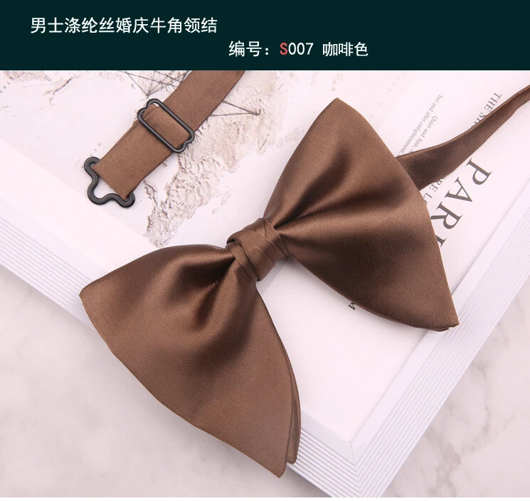 Pajarita grande de seda satinada de gran tamaño para hombres preatada boda fiesta corbatas moños Foto 1 de 4