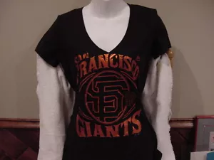 GORGEOUS San Francisco Giants Women's Md Black Cotton T-Shirt, NEW&NICE! - Picture 1 of 1