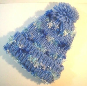 Handmade Kids Ski Cap Crochet Knit Winter Hat Warm Soft Acrylic Kids Size - Picture 1 of 12