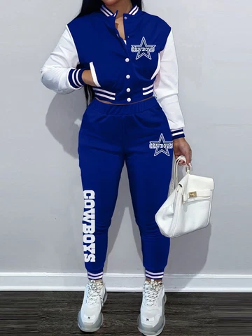 2 Pieces Set Tracksuit Hoodies Pants Sweatsuit Jogger Women's Suits for NFL Fans Cover