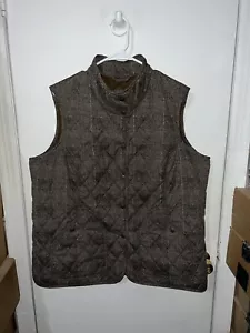 NUEVO SIN ETIQUETAS Chaleco amortiguador sin mangas para mujer Eddie Bauer Sport Shop marrón a cuadros talla XXL - Imagen 1 de 7
