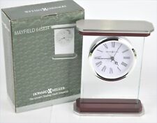 Howard Miller 645834 Mayfield Rosewood Finish & Glass Tabletop Alarm Clock