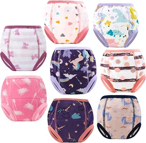 8PCS Washable Toddler Incontinence Pants,Cotton Toilet Training Pants Cloth Napp - Picture 1 of 12