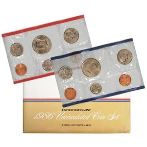1986 P & D US Mint Set United States Original Government Packaging Box Cello - Picture 1 of 2