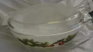 Piatto casseruola Pyrex vintage anni '70~modello giardino mercato~Inghilterra~LBDL1 - Foto 1 di 6