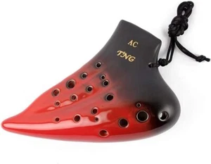 Instrumento musical TNG ocarina triple alto rojo tono C cerámica AC - Imagen 1 de 5