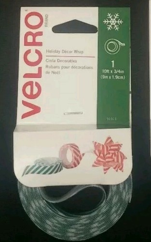 VELCRO Brand Holiday Christmas Decor Wrap Ribbon, Pack of 1, 10 x 3/4 ...