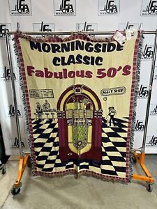 Morningside classic Fab 50's Made in USA hand woven throw blanket 70x52