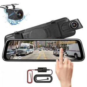 10" HD Car DVR Mirror Dash Cam Front and Rear Car DVR Recorder with Hardwire Kit - Picture 1 of 10