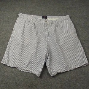 Pantaloncini Saddlebred 44x10 Seersucker blu bianco cotone casual golf stile sud - Foto 1 di 8