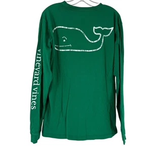 Vineyard Vines TShirt Herren Gr. S Langarm Grün Rundhals Preppy 100% Baumwolle - Bild 1 von 5